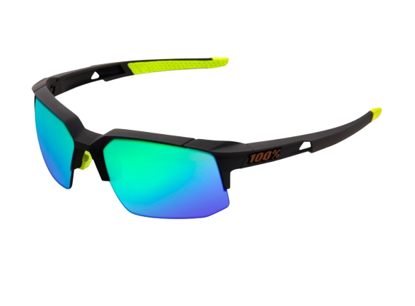 100% Speedcoupe - Soft Tact Cool Grey - Green Multilayer Mirror Lens