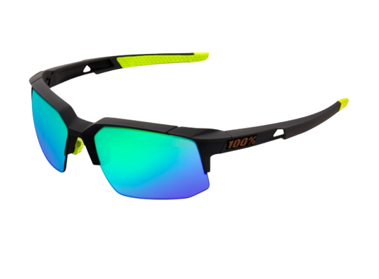 100% Speedcoupe - Soft Tact Cool Grey - Green Multilayer Mirror Lens