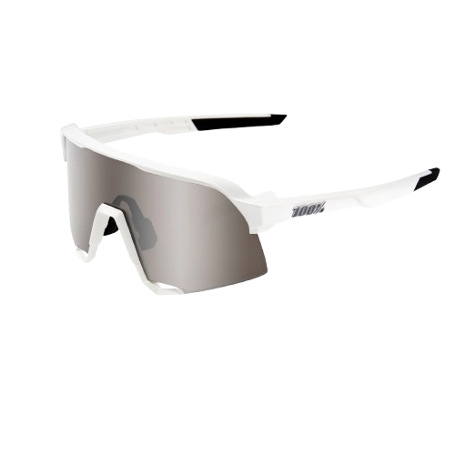 100% S3 - Matte White - HIPER Silver Mirror Lens